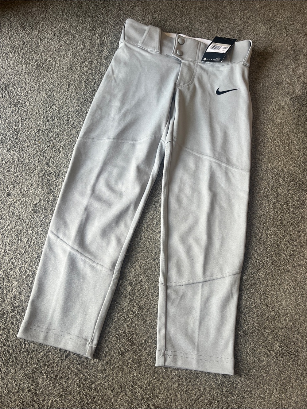 Nike Light Gray Kids Baseball Pants